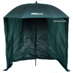 Bison Top Tilt Umbrella Brolly Fishing Beach Shelter 210D Taped Extra Large With Sides