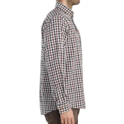Long-Sleeved Checked Cotton Country Sport Shirt Brown Black Verney Carron -Outlet Angler Roam Store k73b7a40b855617497c9044436b3cd3ef
