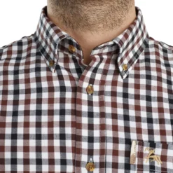 Long-Sleeved Checked Cotton Country Sport Shirt Brown Black Verney Carron -Outlet Angler Roam Store kb428aeae03246f1dd87f8f636b9a7a28